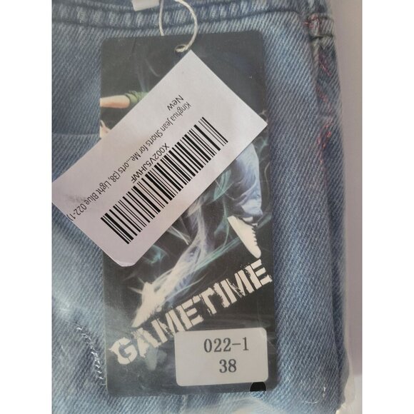 Gametime Other - NWT Gametime  Mens Blue Denim Short Size 38 Casual Everyday Wear Y2k 90s Gothic